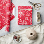 White And Red Christmas Snowflakes Pattern Wrapping Paper<br><div class="desc">Simple white abstract christmas snowflakes pattern over red background.</div>