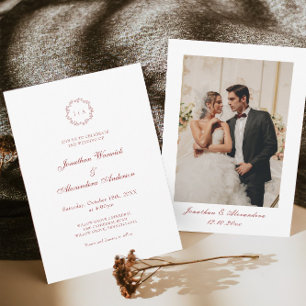 White and Red Christmas Wedding Invitation