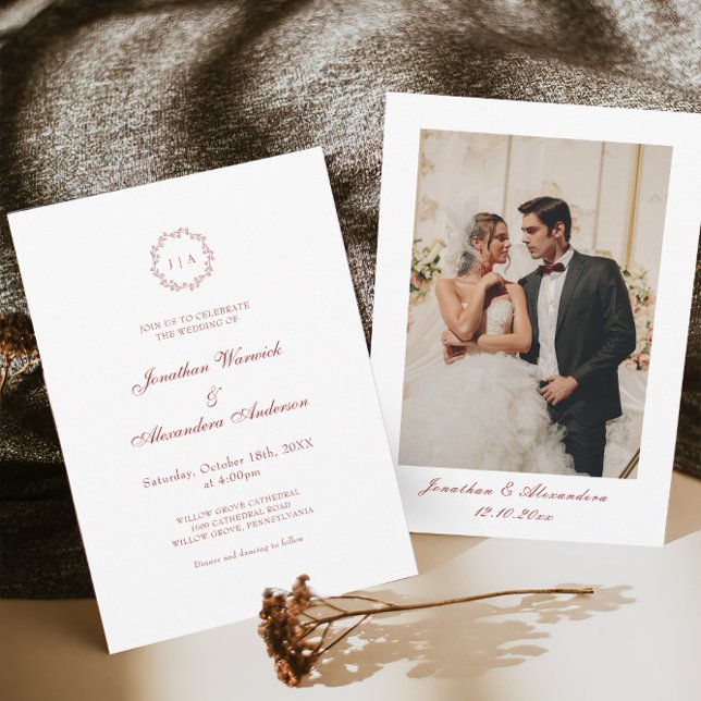 White and Red Christmas Wedding Invitation (Creator Uploaded)