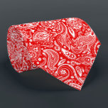 White And Red Floral Paisley Pattern Tie<br><div class="desc">Elegant white vintage floral damasks pattern over red changeable background colour. Adjustable size of the print and background colour. If you need any help customising any of my designs,  contact ArtOnWear designer. Free text formatting with live help available by request.</div>