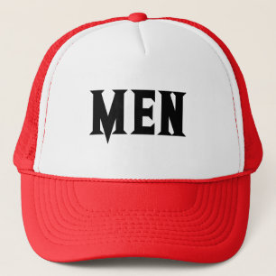 White and Red Handsome Men's and Boys Cool Trucker Hat
