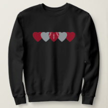 White and Red Heart Football Dark
