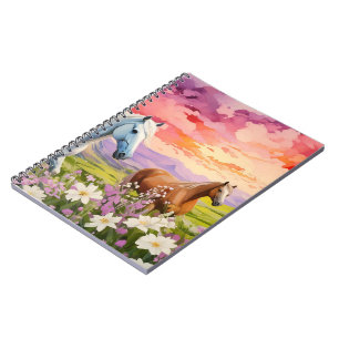 White and Red Horses  Notebook
