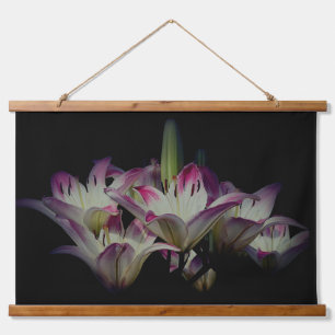 White And Red Lily Flowers  Hanging Tapestry