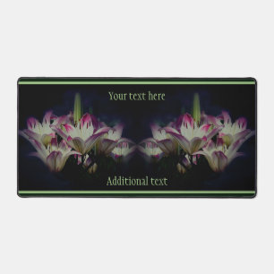 White And Red Lily Flowers Personalised Desk Mat