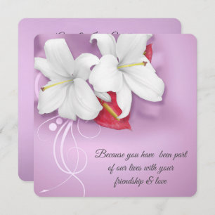 White and Red Lily Vow Renewal Wedding Invitation