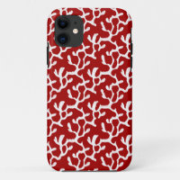 White And Red Organic Coral Reef Repeat Pattern
