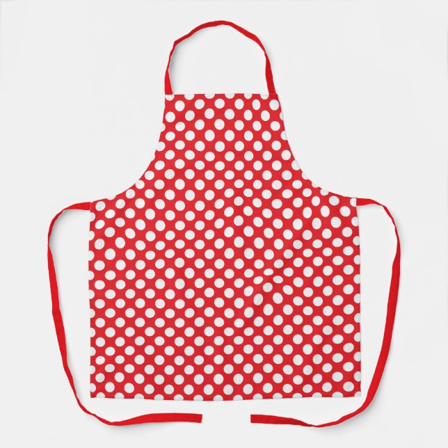 White and Red Polka Dot Apron (Front)