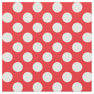 White and Red Polka Dot Fabric