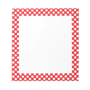 White and Red Polka Dot Notepad
