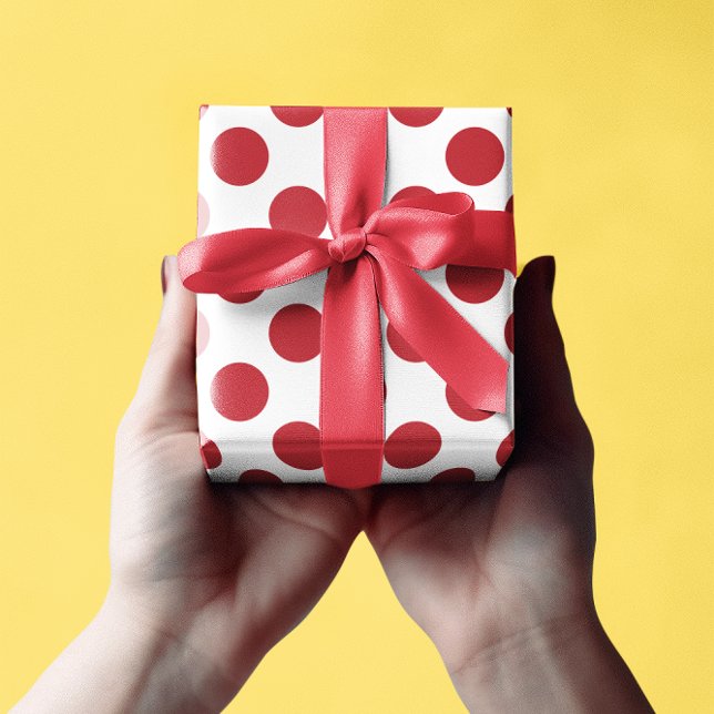 White and Red Polka Dots Wrapping Paper (Red Polka Dots Wrapping Paper)