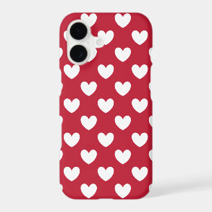 White and red polka hearts