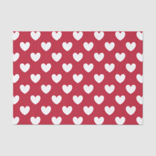 White and red polka hearts tissue paper