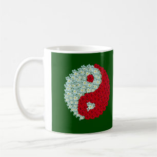 White and Red roses Yin Yang mug