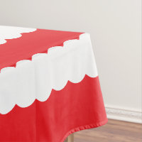 White and Red Scalloped Stripe