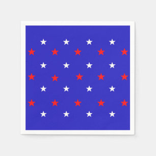 White and Red Stars - Starry Sky Pattern Napkin