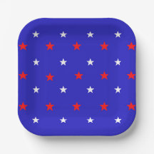 White and Red Stars - Starry Sky Pattern