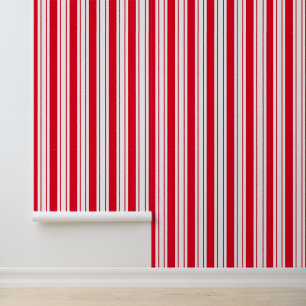 White and Red Striped Custom Colours Wallpaper