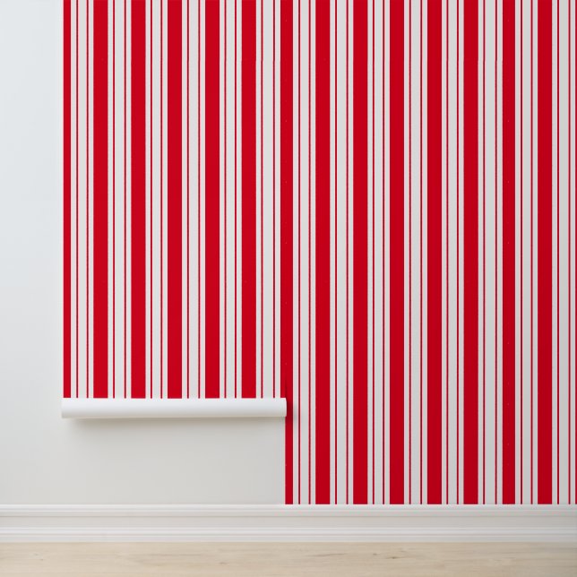 White and Red Striped Custom Colours Wallpaper (Application)