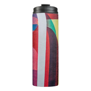 White and red textile thermal tumbler