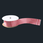White and Red Vertical Stripes Satin Ribbon<br><div class="desc">Ribbon. Featuring white stripes and you can choose your background colour. 📌If you need further customisation, please click the "Click to Customise further" or "Customise or Edit Design" button and use our design tool to resize, rotate, change text colour, add text, delete text or graphics and so much more. ⭐99%...</div>