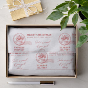 White And Red Vintage From Santa Claus Christmas Tissue Paper