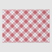 White and red with grey accents plaid pattern