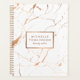 White and Rose Gold Marble Appointment Book Planner
