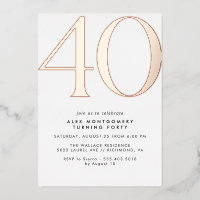 White and Rose Gold | Modern Glam 40th Birthday