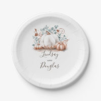 White and Rose Gold Pumpkin Fall Harvest