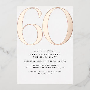 White and Rose Gold   Simple Glam 60th Birthday