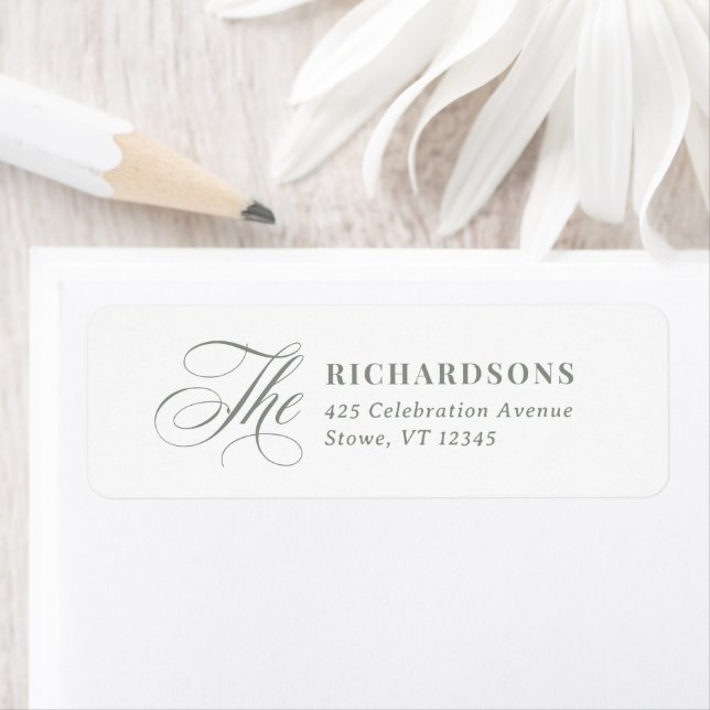 White and Sage Green | Calligraphy Return Address (Insitu)