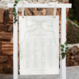 White and Sage Green Wedding Seating Chart Acylic