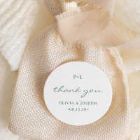 White and Sage Green with Monogram | Wedding
