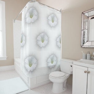 white and shades of grey shower curtain