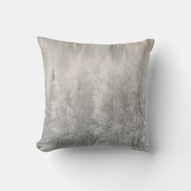 White and Silver Foil Christmas Cushion (Front)