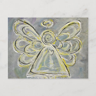 White and Silver Guardian Light Angel Postcard