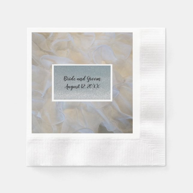 White and Silver Paper Napkins (Front)