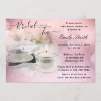 White and Silver Teacup on Pink Bridal Shower Tea