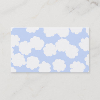 White and Sky Blue Clouds Pattern. Business Card