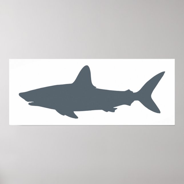 White and Stormy Weather Shark Poster (Front)