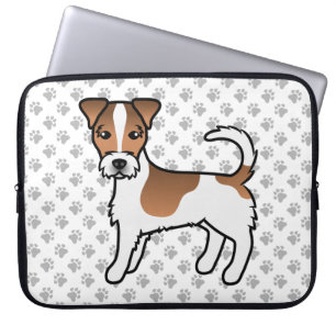 White And Tan Rough Coat Jack Russell Terrier Dog Laptop Sleeve