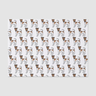 White And Tan Smooth Fox Terrier Cute Cartoon Dogs Tissue Paper
