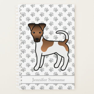White And Tan Smooth Fox Terrier Cute Dog & Name Planner