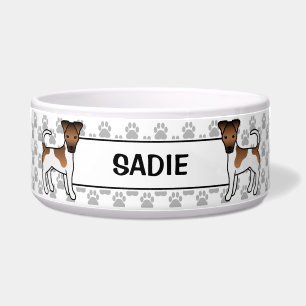 White And Tan Smooth Fox Terrier With Paws & Name