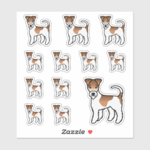 White And Tan Wire Fox Terrier Cute Cartoon Dogs