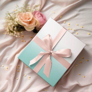 White and Teal Ombre Wrapping Paper