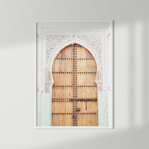 White and Terracotta Moroccan Door Poster