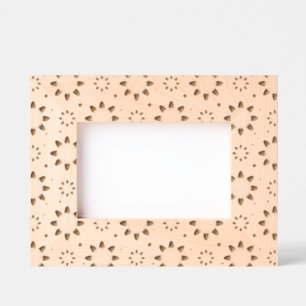 White and turquoise delicate daisy, dots pattern etched frames