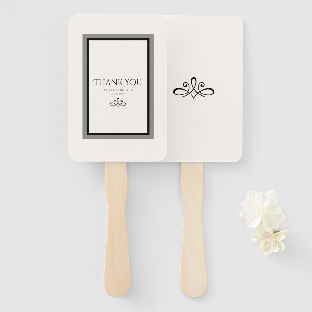 White and white hand fan (Front and Back)